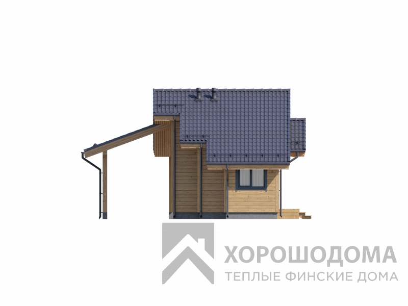 Деревянный дом Баня 36 с навесом (Фото проекта №5)